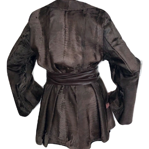 Angelo Danzi Dyed Broadtail Lamb Fur Jacket w/belt - Picture 8 of 13